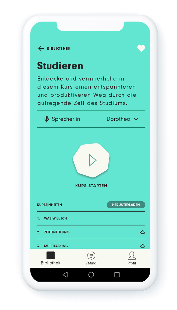 Screenshot Meditation studieren