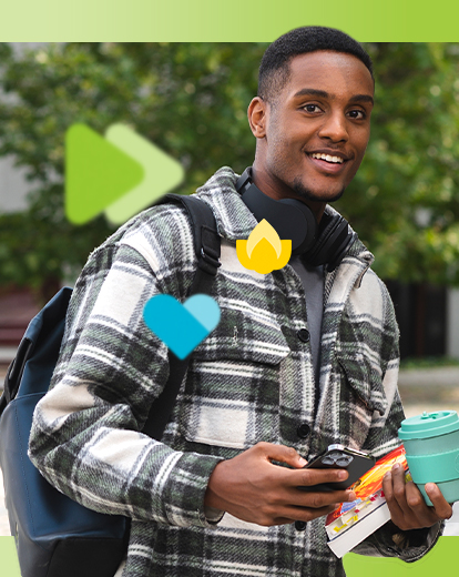 Glücklicher Student